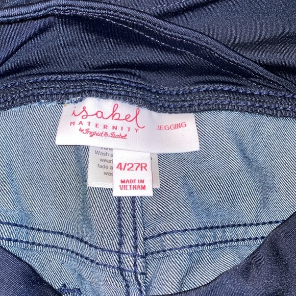 Isabel Maternity Crossover Panel Dark Wash Jeggings - Picture 9 of 10